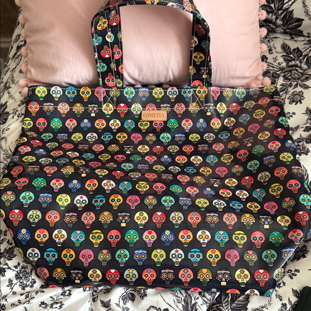 Consuela Multicolor Skull Tote Bag